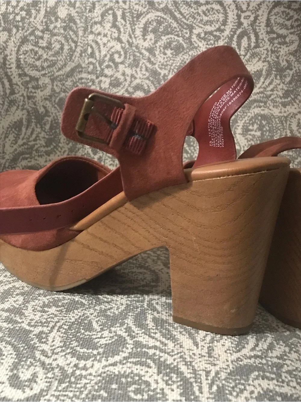 Women's Rust Suede Platform Sandals